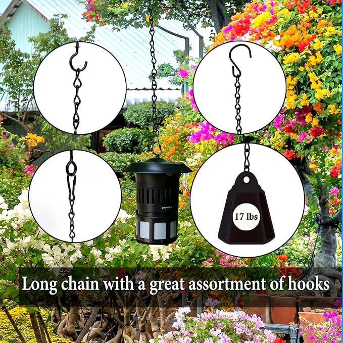 YINGFENG 236 Inch Black Metal Hanging Chains and Hanging Basket Hooks Set - Image 3