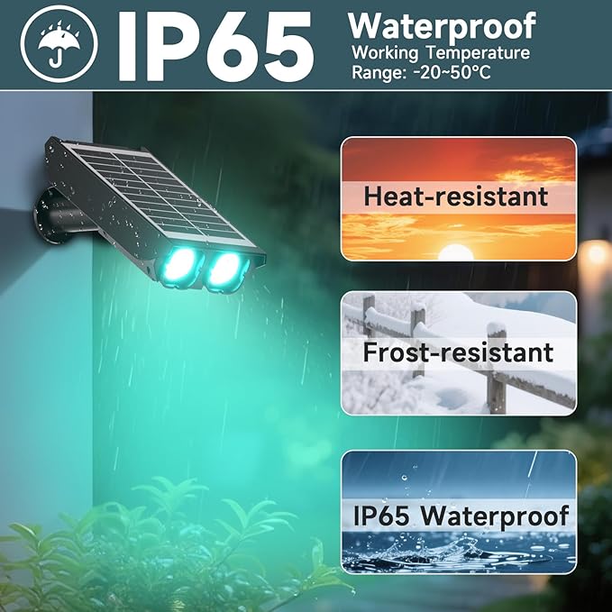 RGB Solar Spot Lights : 2 IN 1 Solar Lights Outdoor - Image 5