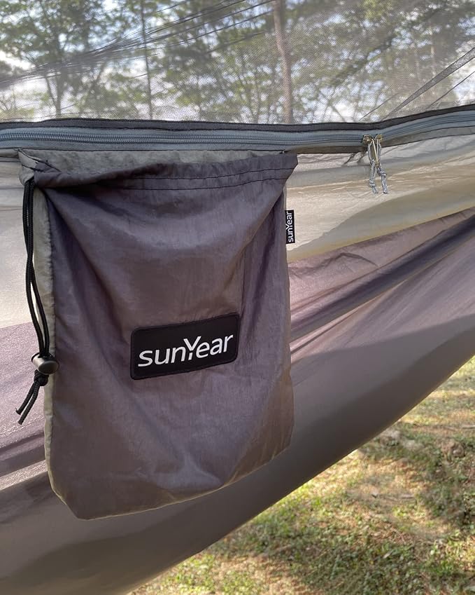 Sunyear Camping Hammock, Portable Single & Double Hammock - Image 6
