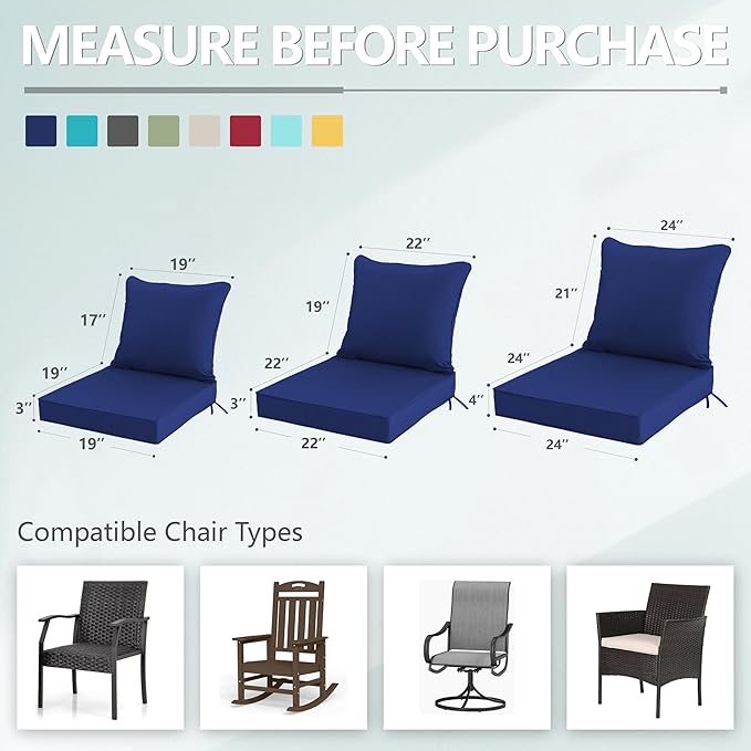 19x19 Inch Patio Chair Cushion - Image 6