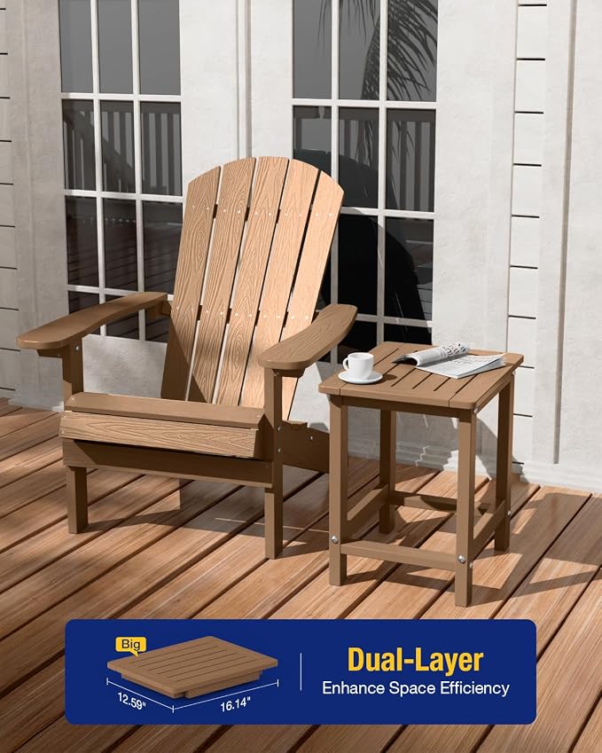 YEFU Outdoor Side Table for Patio: 16" HIPS Weather - Image 4