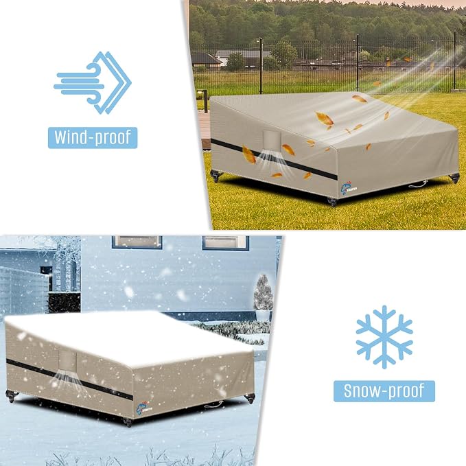 SIRUITON Garden Patio Rattan Daybed Cover Patio Bed Cover 69" W x 71" D x 31.5" - Image 6