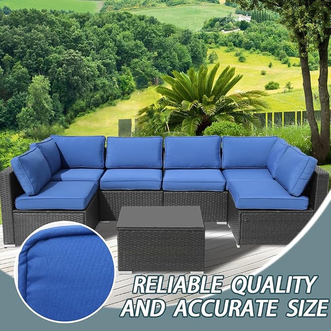 14Pcs Outdoor Cushion Covers Replacement Washable w/Zipper - Image 8
