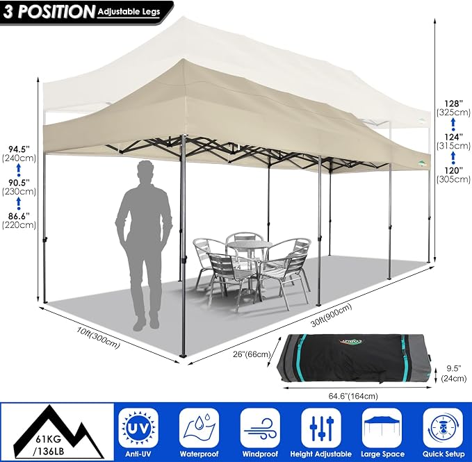 COBIZI 10x30 Heavy Duty Pop up Canopy - Image 4