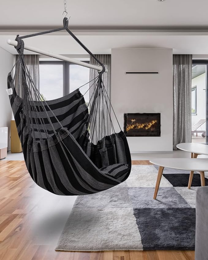 ADVOKAIR Hammock Chair Hanging Chair Swing Large Indoor - Image 2