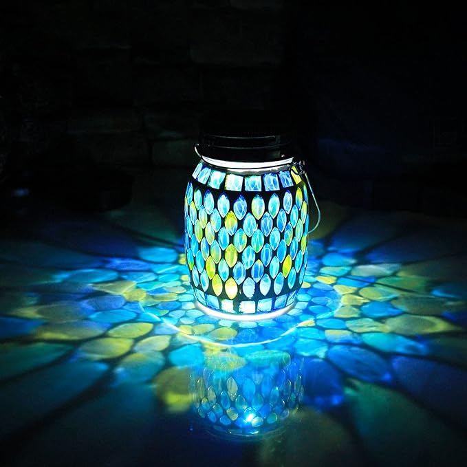 Mosaic Lights Solar Outdoor Hanging Lanterns, Garden Decor Christmas Gifts by SolarGardenDecorationLight
