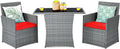 Tangkula 3 Pieces Patio Dining Set, Patiojoy Space-Saving PE Rattan Bistro Set by TANGKULA