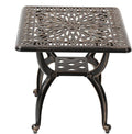 C/G Cast Aluminum Side Table, Decorative Outdoor End Table, Ornate Floral by C%2FG+patio+casa