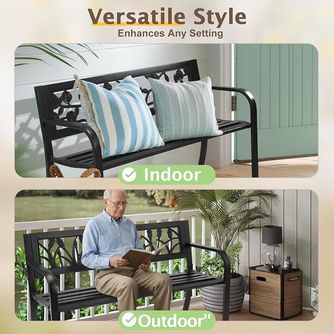 Outvita Outdoor Bench, Patio Bench - Image 8
