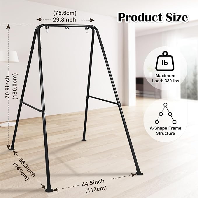 Hammock Chair Stand, Heavy-Duty A-Frame Metal Swing Stand - Image 2
