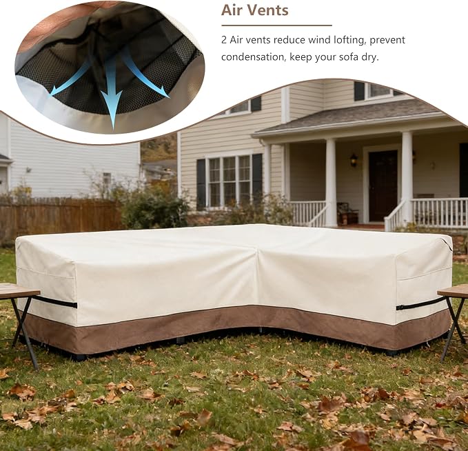 okcool Outdoor Sectional Sofa Cover Waterproof-L-Shaped Patio Furniture Covers - Image 5