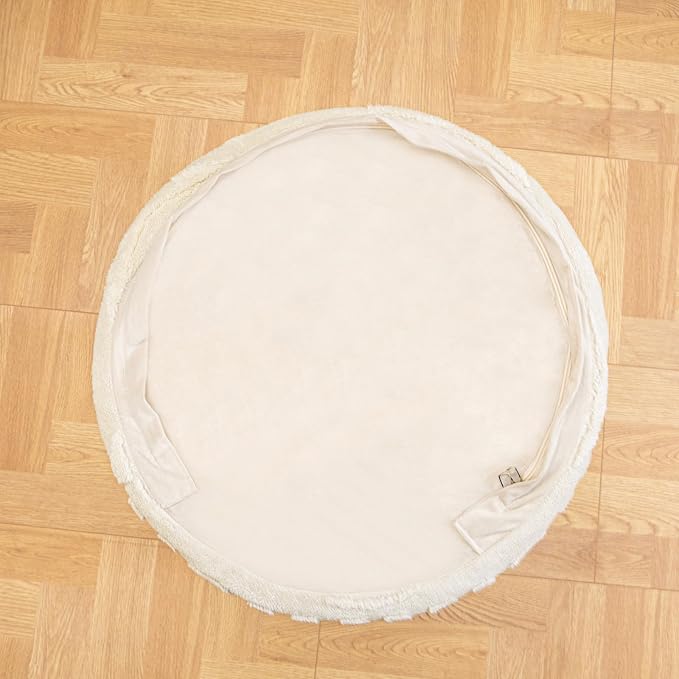 Asuprui Plush Fabric Ottoman Footrest – 20"x14" Soft Foam Pouf - Image 8