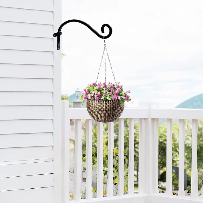 Hourleey 4 Pack Plant Hanger Outdoor, 8 Inch Heavy-Duty Hanging Plant Hook - Image 4