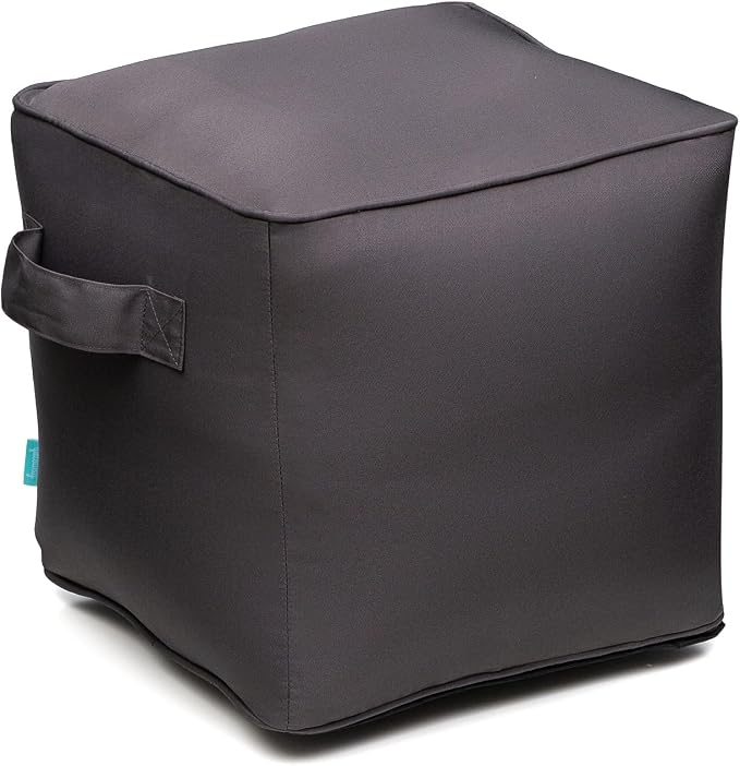 QILLOWAY Indoor/Outdoor Inflatable Stool, Ottoman Pouf Cube 16", All Weather by QILLOWAY