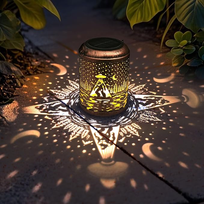 Bigfoot Solar Lanterns Outdoor Waterproof Hanging Lights UFO Sasquatch Gifts by esgarden