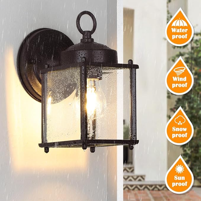 Outdoor Wall Lantern, Exterior Dark Chocolate Waterproof Wall Sconce Lighting - Image 3