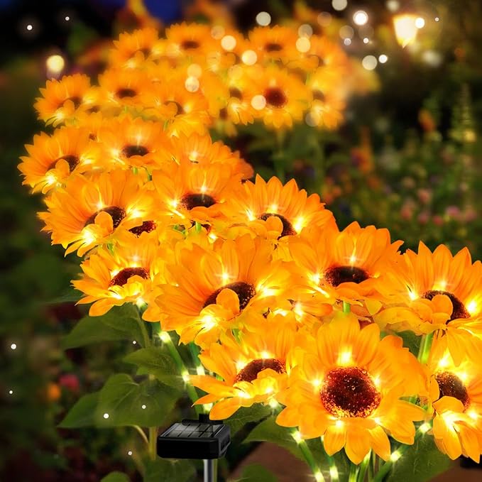 Solar Sunflower Lights 2 Pack - Image 3