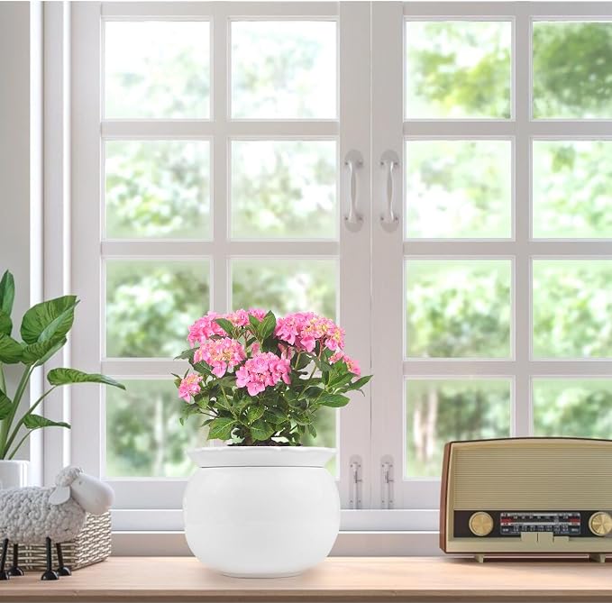 BUYMAX African Violet Pots, 6 inch Ceramic Easy Self Watering Plant Pot - Image 5