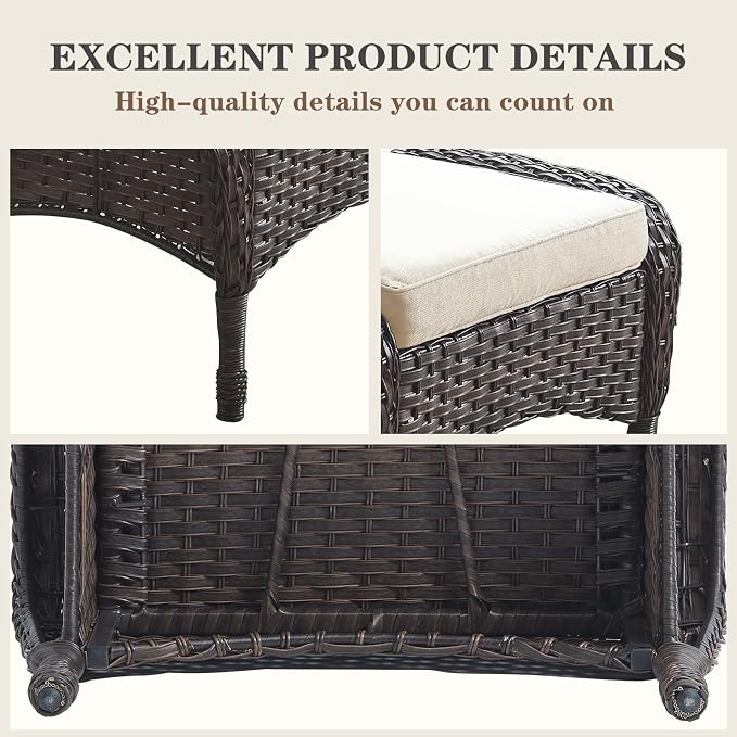 Belord Outdoor Ottomans for Patio Foot Rest - Image 6