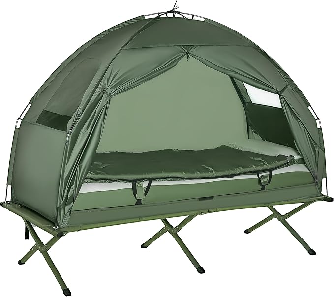 Outsunny Camping Tent Cot, Folding Tent Cot Combo by Outsunny