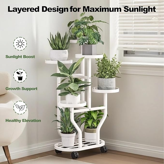 Plant Stand 5 Tier Indoor Outdoor Metal Flower Shelf - Image 8