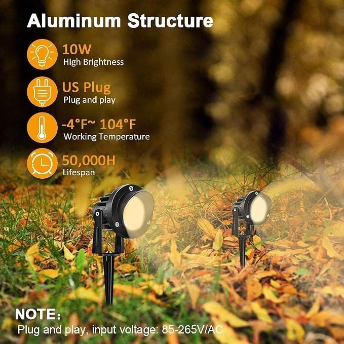 Romwish 120V LED Landscape Spotlights, 10W Outdoor Spotlights - Image 2