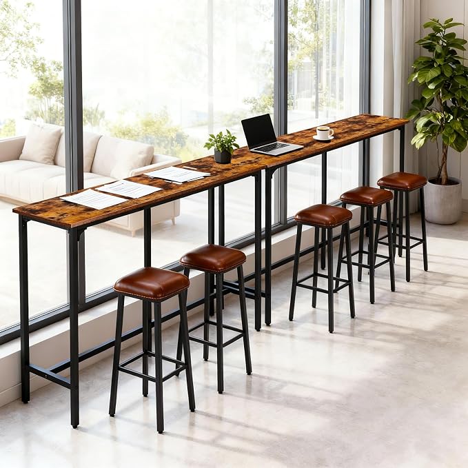Karl home 71" Bar Table, Rectangular High Top Bar Counter Tables - Image 7