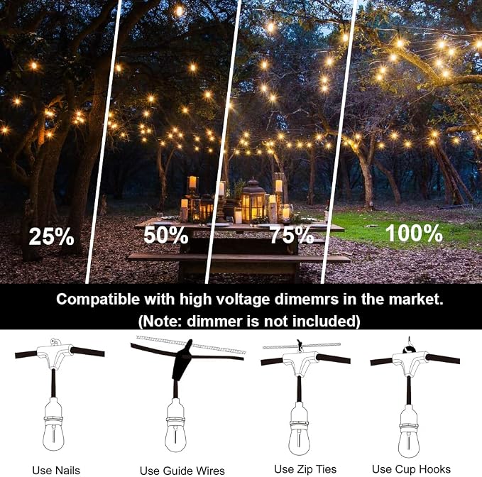 SUFEIMAS Outdoor String Lights LED 150FT - Image 4