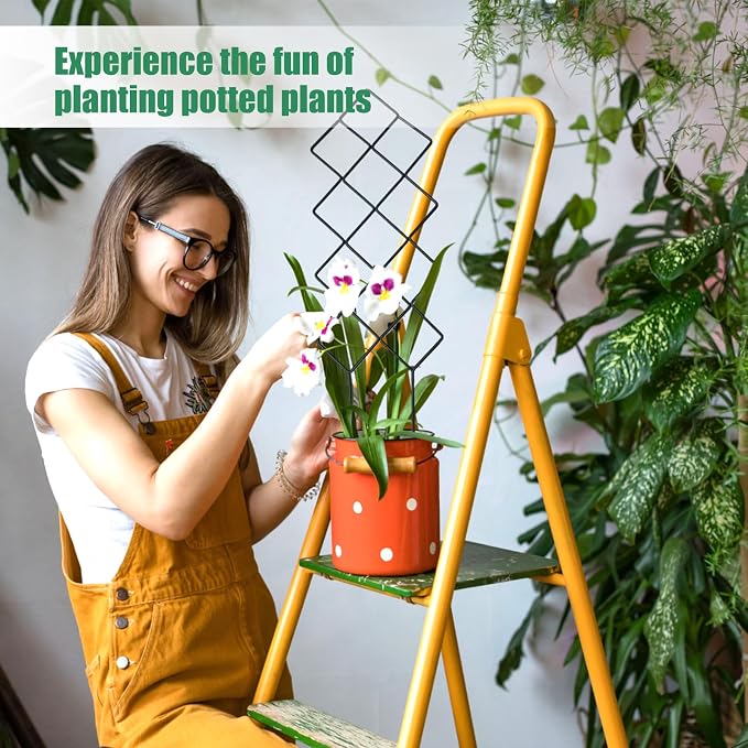 Metal Trellis for Climbing Plants Indoor, 16.36 inch Small Trellis for Potted - Image 3
