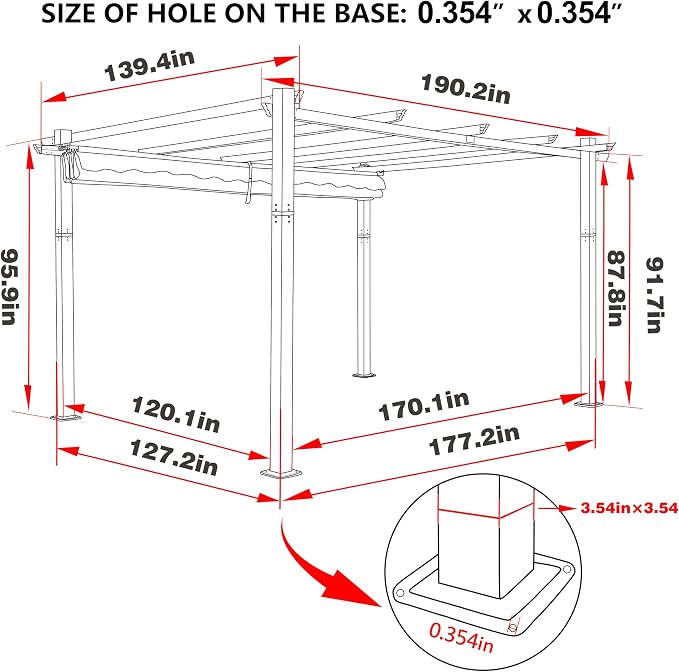 VEIKOU 12’x16’ Pergola, Outdoor Pergola - Image 3
