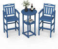 Ciokea 3-Pcs Bistro Table and Chairs, All-Weather Round High Top Bar Table by CIOKEA