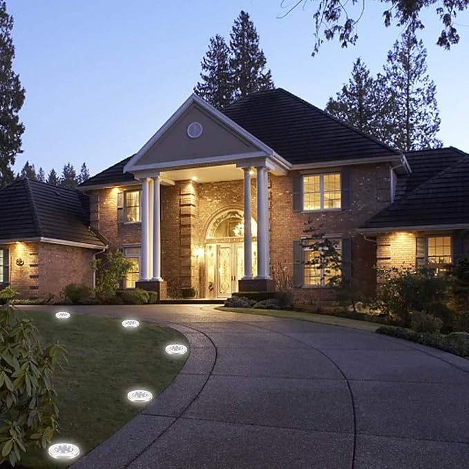 ZGWJ Solar Ground Lights, 4 Pack Waterproof Solar Garden Lights, Upgraded - Image 5