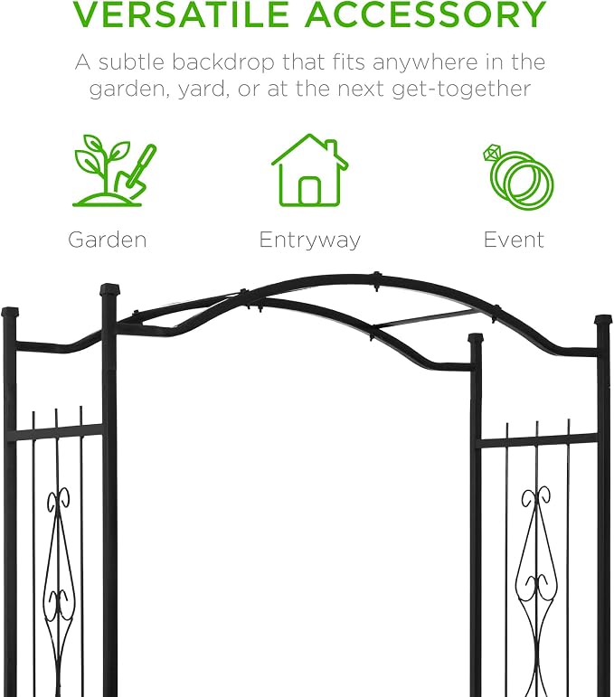 Best Choice Products 92in Steel Garden Arch Arbor Trellis - Image 4