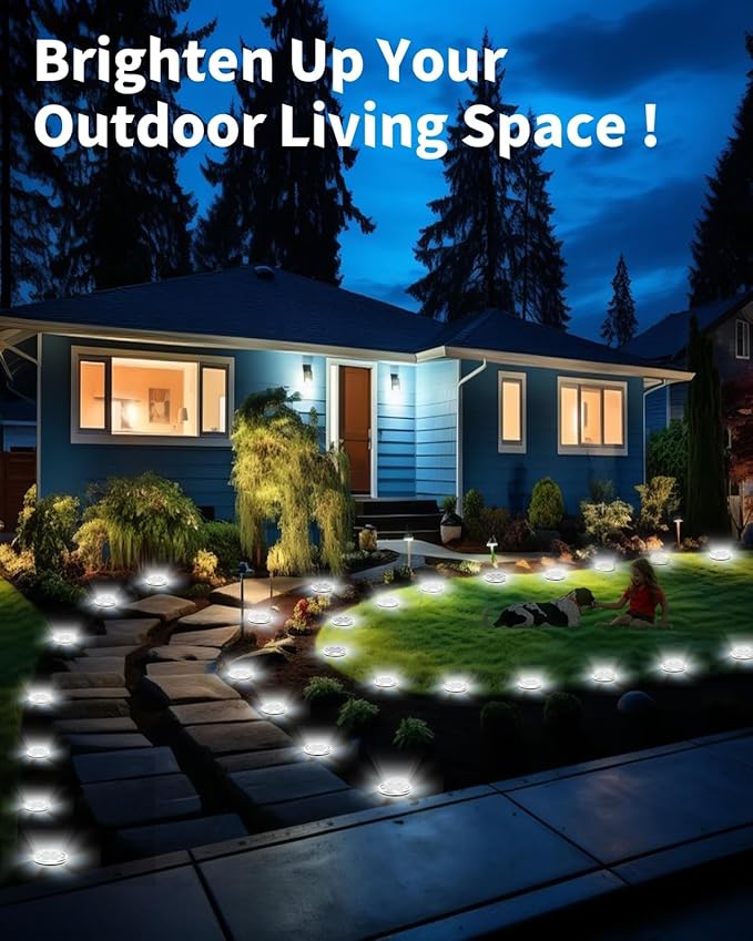 Solar Ground Lights Outdoor 26 Pack Waterproof, Upgraded Solar Garden Lights - Image 2