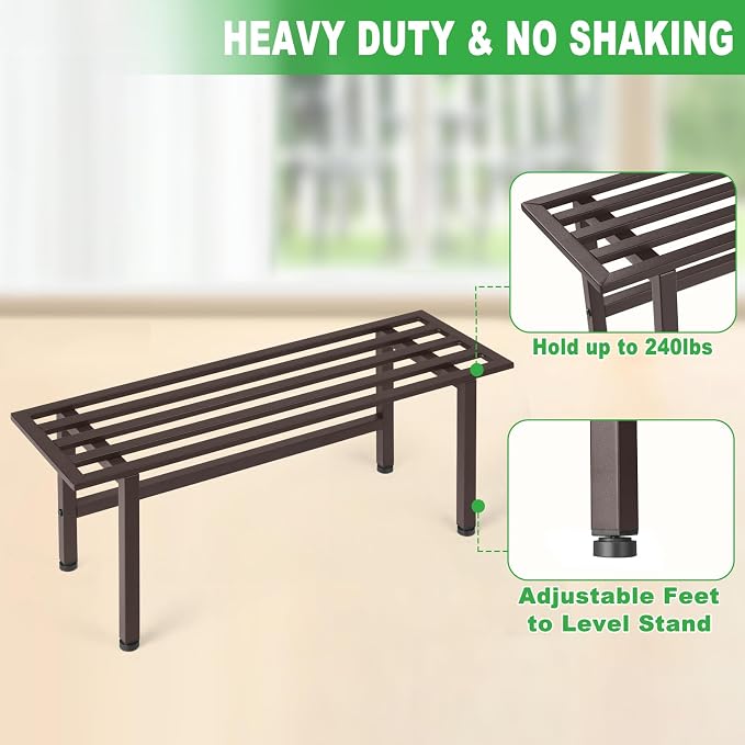 2 Pack Metal Plant Stand Outdoor Plant Shelf Indoor, 1 Tier Heavy Duty Plant - Image 3