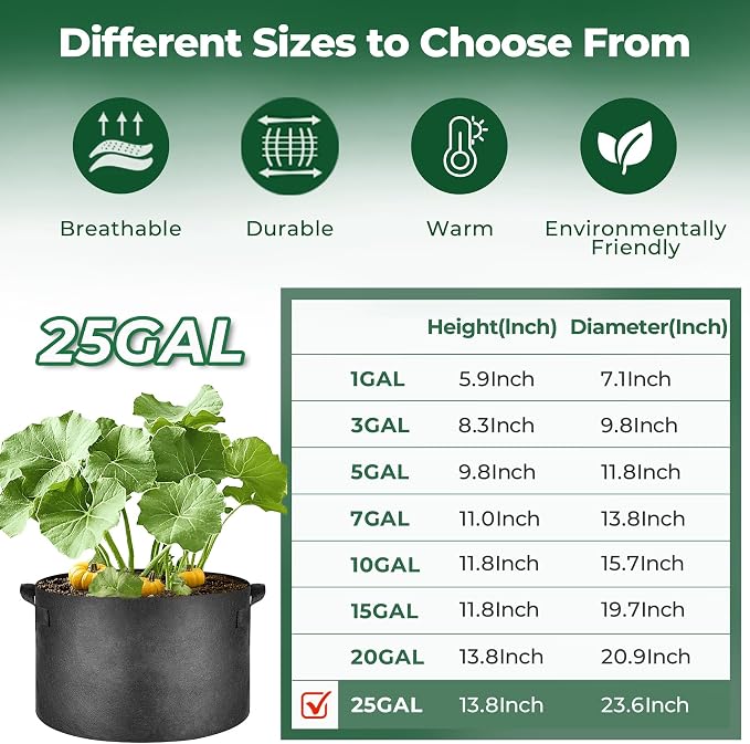T4U 25 Gallon Grow Bags, Upgrade Grow Bags - Image 2