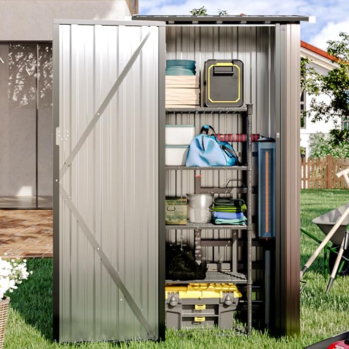 Aoxun 30"x21" Outdoor Metal Storage Shed, Vertical Cabinet - Image 2