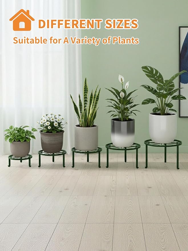 5-Pack Metal Plant Stand Indoor Outdoor Decoration Small Plant Holders - Image 7