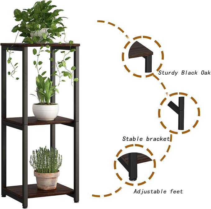 Plant Stand Indoor Corner Tall 3 Tier Metal Modern Flower Storage Plant Shelf - Image 5