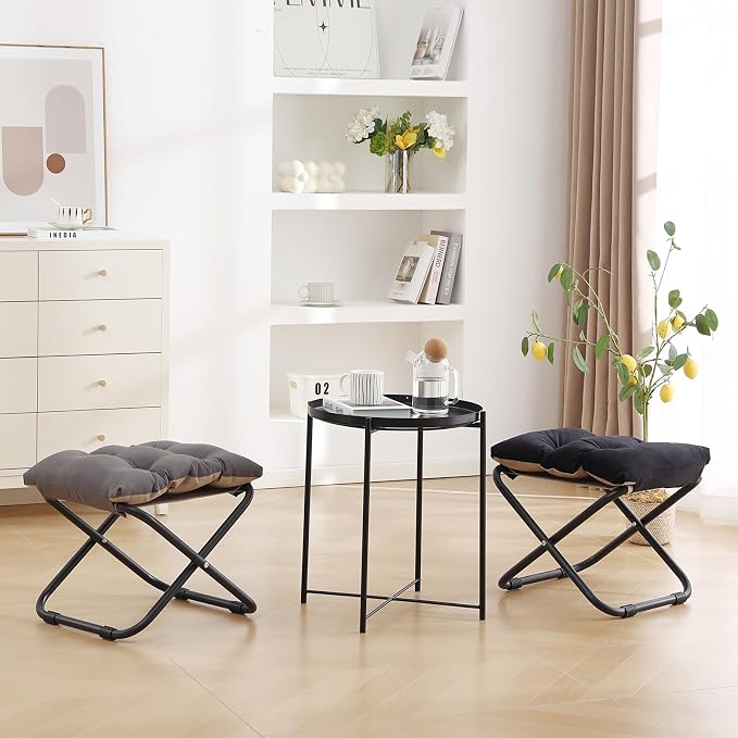 LITA Folding Upholstered Footrest Stool - Image 9
