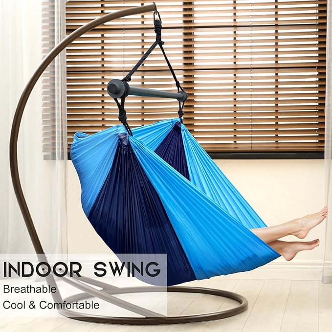 Hammock Chair, Portable Outdoor Hanging Rope Swing, Max 500 Lbs, Collapsible - Image 2