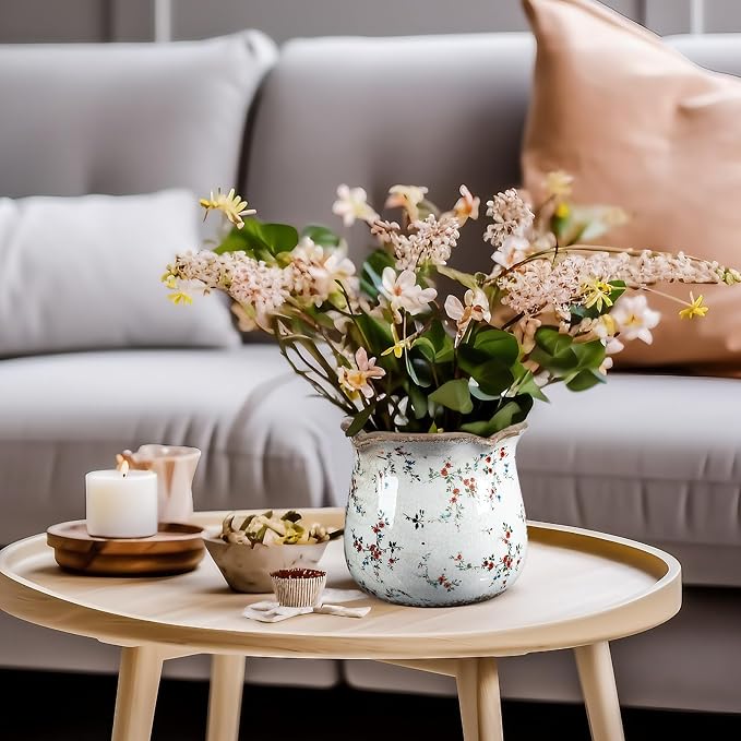6 Inch Ceramic Plants Pots Vintage Ceramic Flower Planters Crackle Glaze Finish - Image 5