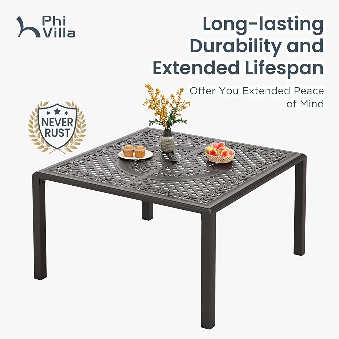 PHI VILLA Aluminum Patio Dining Tables - Image 9