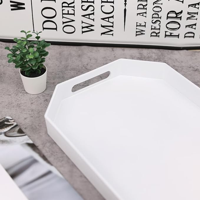 White Octagonal Serving Tray - Image 6