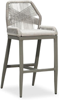 PURPLE LEAF Bar Stool 1 Piece Outdoor Bar Height Metal Stool Modern Wicker by PURPLELEAF