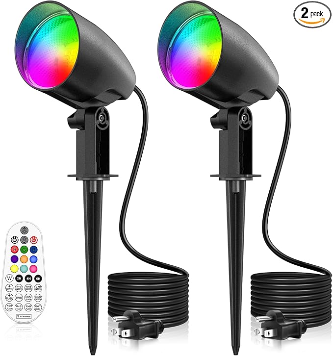 ZZXX 20W RGB Outdoor Spotlight Halloween 120V Color Changing Landscape Lights by ZZXX