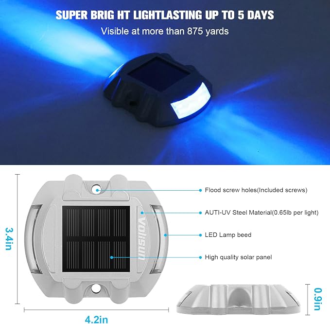 VOLISUN Solar Deck/Dock Lights, Auto On/Off - Image 2