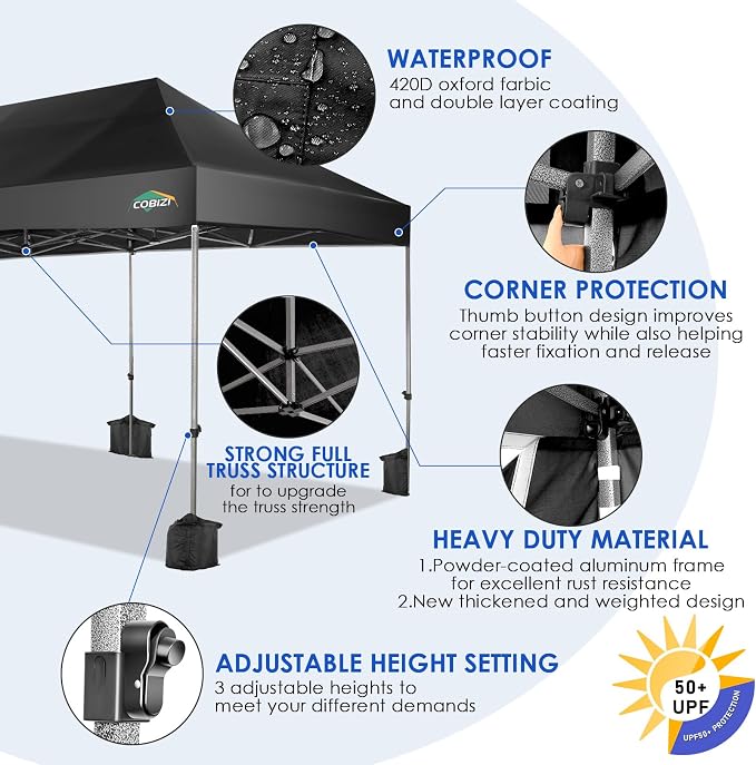 COBIZI 10x20 Heavy Duty Pop up Canopy Tent - Image 3