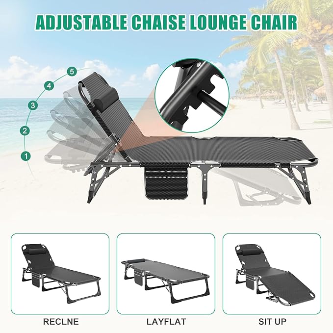 LILYPELLE Folding Outside Chaise Lounge Chair - Image 2