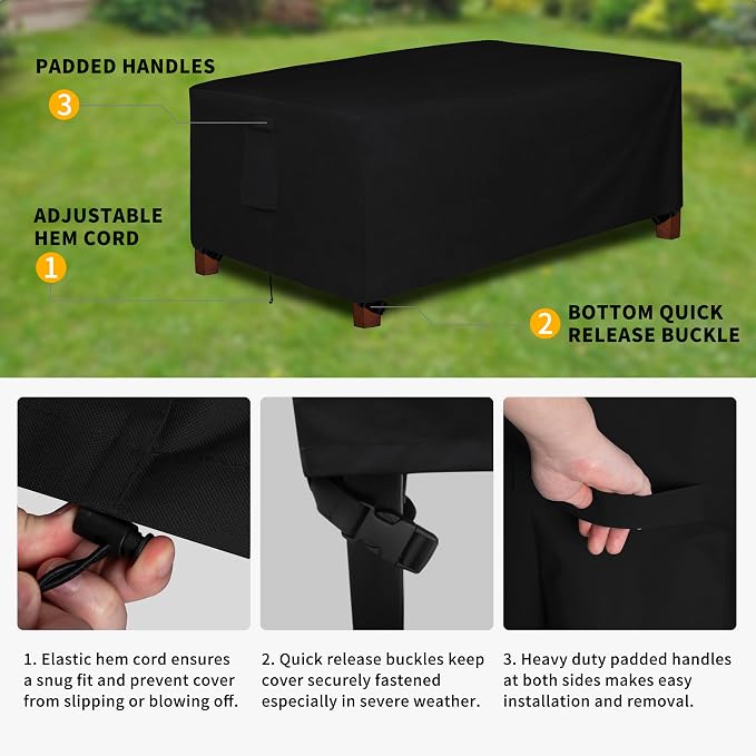 Easy-Going 600D Heavy Duty Rectangular Table Cover UV Resistant and Waterproof - Image 4